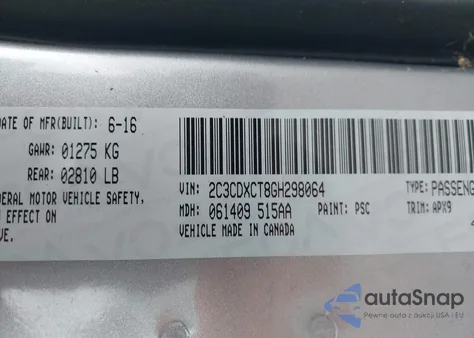 2016 Dodge Charger R/T from USA, damaged, VIN 2C3CDXCT8GH298064